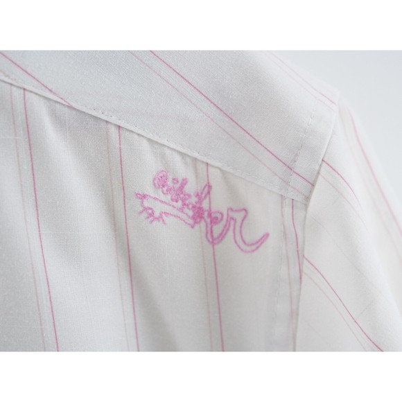 Quicksilver Mens Shirt Button Front White Short Sleeve XL Embroidered and Print‎ - Picture 3 of 10